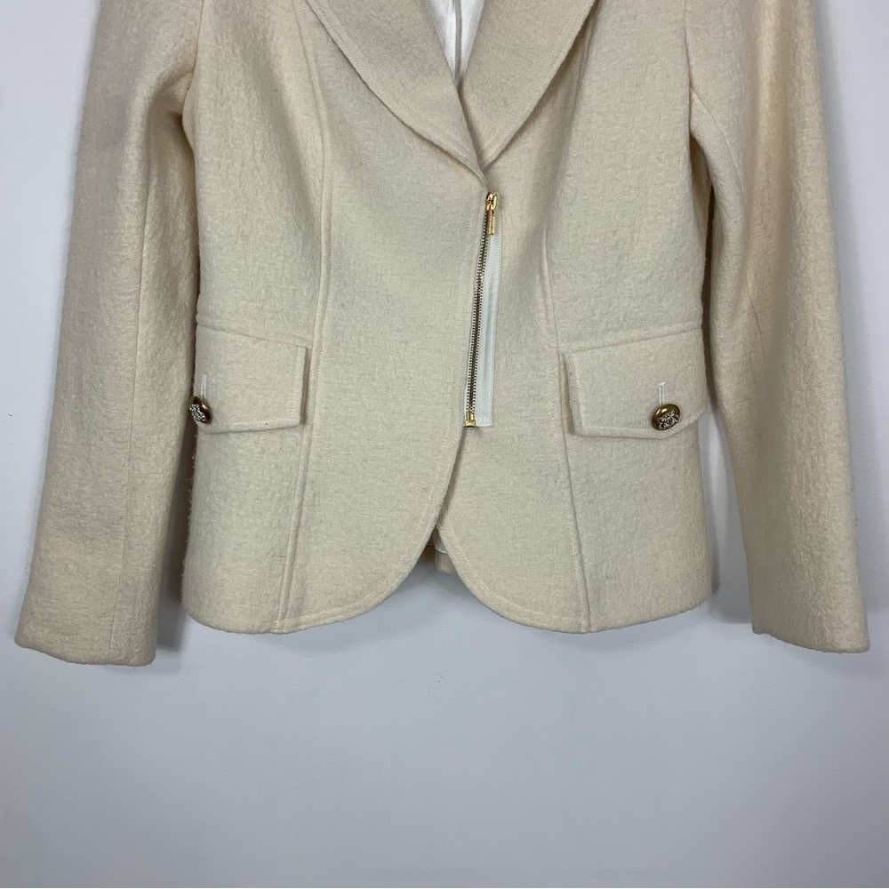 Cache Boiled Wool Cream Jacket Size Small - Picture 4 of 11